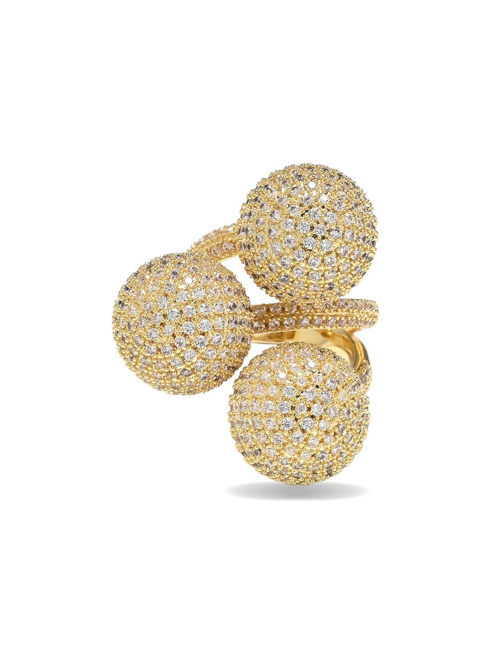 NEW Eye Candy Los Angeles Orla Pavé Wrap Adjustable Statement Ring Gold-Tone NWT